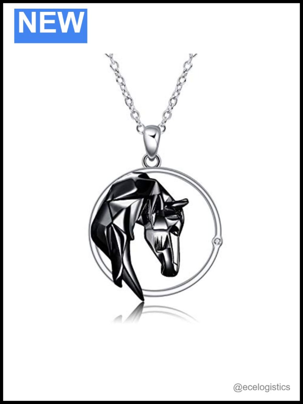 Origami Horse Pendant Necklace 925 Sterling Silver 18 Inch Women's Jewelry Gift